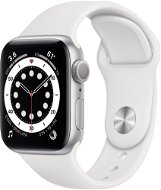 Apple Watch Series 6 40 mm Strieborný hliník s bielym športovým remienkom - Smart hodinky