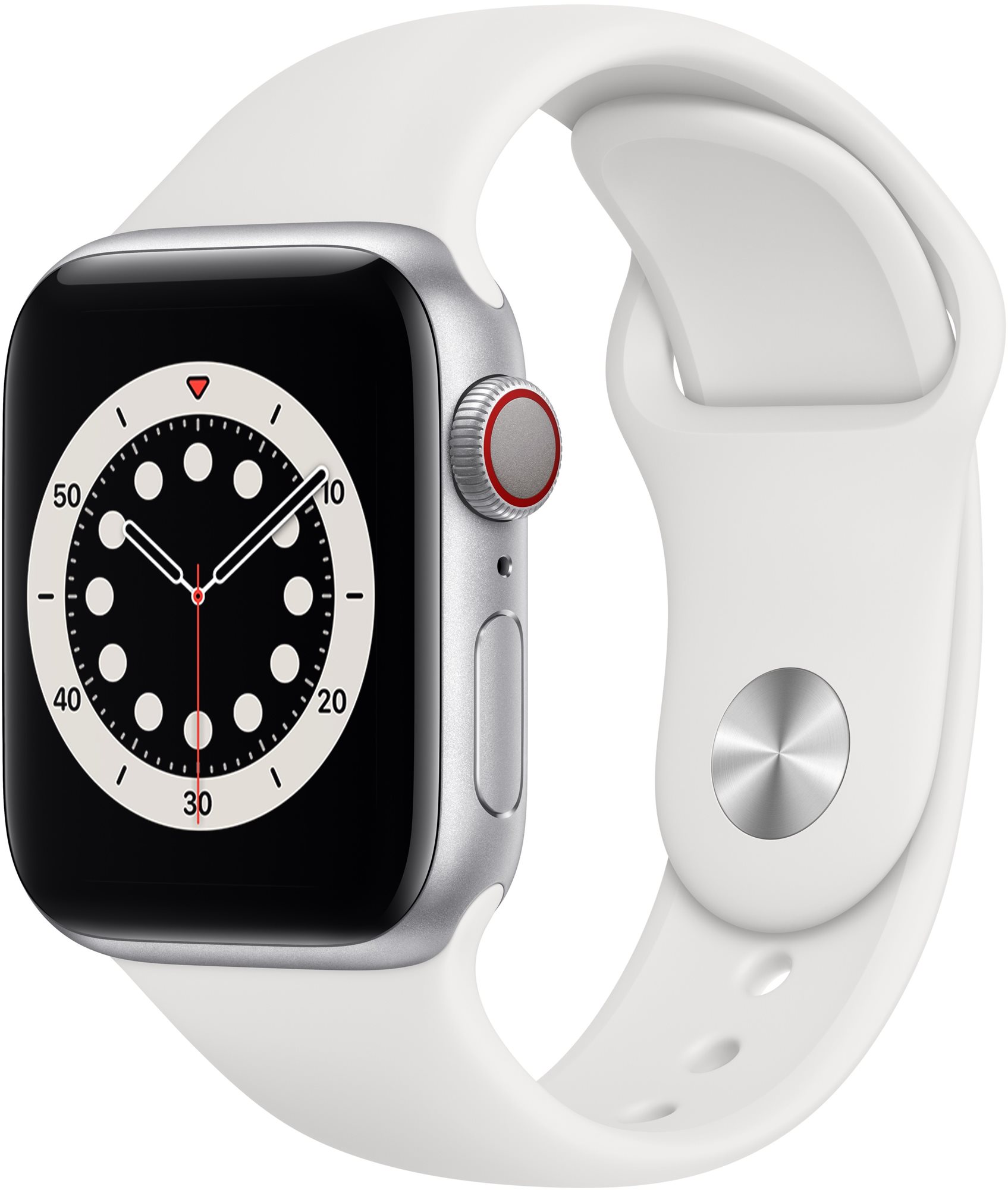 Apple Watch Series 6 40mm Cellular Silver Aluminium with White