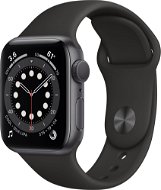Apple Watch Series 6 40mm Aluminiumgehäuse Space Grau mit Sportarmband schwarz - Smartwatch