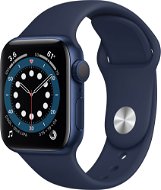 Apple Watch Series 6 40 mm Modrý hliník s námornícky modrým športovým remienkom - Smart hodinky