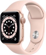 Apple Watch Series 6 40 mm Zlatý hliník s pieskovo ružovým športovým remienkom - Smart hodinky