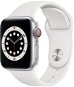 Apple Watch Series 6 44mm Cellular Silver Aluminium with White Sports Strap - Smart Watch