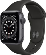 Apple Watch Series 6 44mm Aluminiumgehäuse Space Grau mit Sportarmband schwarz - Smartwatch