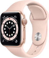 Apple Watch Series 6 44 mm Zlatý hliník s pieskovo ružovým športovým remienkom - Smart hodinky