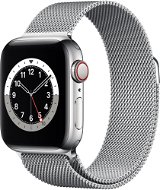 Apple Watch Series 6 44mm Cellular Silver Stainless Steel with Silver Milanese Loop - Smart Watch