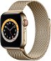 Apple Watch Series 6 44mm Cellular Gold Stainless Steel with Gold Milanese Loop - Smart Watch
