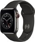Apple Watch Nike Series 6 44mm Cellular Graphite Stainless Steel with Black Sports Band - Smart Watch