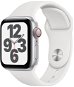 Apple Watch SE 40 mm Cellular Silver alumínium, fehér sportszíjjal - Okosóra