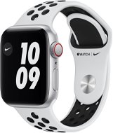 Apple Watch Nike SE 40mm Cellular Ezüstszínű alumíniumtok platinaszín-fekete Nike sportszíjjal - Okosóra