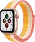 Apple Watch SE 44mm Cellular Aluminiumgehäuse Gold mit orange/gelb/weißem Sportarmband - Smartwatch