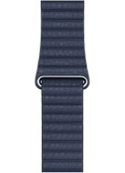 Apple Watch 44 mm hlbinný modrý kožený remienok - stredný - Remienok na hodinky