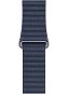 Apple Watch 44 mm hlbinný modrý kožený remienok - stredný - Remienok na hodinky