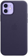 Apple iPhone 12 a 12 Pro Kožený kryt s MagSafe tmavo fialový - Kryt na mobil