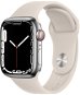 Apple Watch Series 7 41mm Cellular Silver Stainless-Steel with Starlight Sport Band - Smart Watch