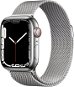 Apple Watch Series 7 41mm Cellular Silver Stainless Steel with Silver Milanese Loop - Smart Watch