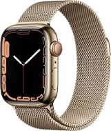 Apple Watch Series 7 41mm Cellular Aranyszínű rozsdamentes acél aranyszínű milánói szíjjal - Okosóra