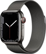 Apple Watch Series 7 41mm Cellular Graphite Stainless Steel with Graphite Milanese Loop - Smart Watch
