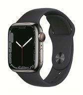 Apple Watch Series 7 41 mm Cellular Graphit Edelstahl mit Dark Ink Sportarmband - Smartwatch