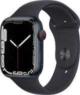 Apple Watch Series 7 45mm Cellular Éjfekete alumínium éjfekete sportszíjjal - Okosóra
