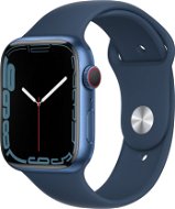 Apple Watch Series 7 45mm Cellular Kék alumínium, mély indigókék sportszíjjal - Okosóra