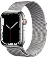 Apple Watch Series 7 45mm Cellular Ezüstszínű rozsdamentesacél tok ezüstszínű milánói szíjjal - Okosóra