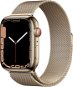 Apple Watch Series 7 45mm Cellular Gold Stainless Steel with Gold Milanese Loop - Smart Watch