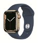 Apple Watch Series 7 45mm Cellular Stainless-Steel Gold with Abyss Blue Sport Band - Smart Watch