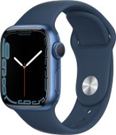 Apple Watch Series 7 41 mm Modrý hliník s hlbokomorsky modrým športovým remienkom - Smart hodinky