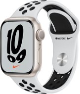 Apple Watch Nike Series 7 41mm Csillagfény alumínium platinaszín-fekete Nike sportszíjjal - Okosóra