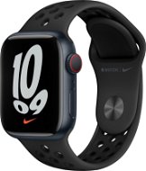 Apple Watch Nike Series 7 41mm Cellular Mitternachtsgrau Aluminium mit Anthrazitfarbenem/Schwarzem Sportarmband - Smartwatch