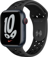 Apple Watch Nike Series 7 45mm Cellular Mitternachtsgrau Aluminium mit Anthrazitfarbenem/Schwarzem Sport-Armband - Smartwatch