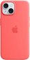 Handyhülle Apple iPhone 15 Silikonhülle mit MagSafe Licht melonenfarben - Kryt na mobil