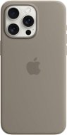 Handyhülle Apple iPhone 15 Pro Max Silikonhülle mit MagSafe lehmgrau - Kryt na mobil