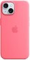 Telefon tok Apple iPhone 15 rózsaszín szilikon MagSafe tok - Kryt na mobil
