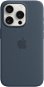 Apple iPhone 15 Pro Szilikon viharkék MagSafe tok - Telefon tok