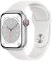 Apple Watch Series 8 41mm Cellular Silver Aluminum with White Sport Strap - Smart Watch