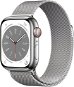Apple Watch Series 8 41mm Cellular Edelstahlgehäuse in Silber mit Milanaise-Armband in Silber - Smartwatch