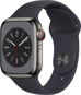 Apple Watch Series 8 41mm Cellular Edelstahlgehäuse Graphit mit Sportarmband in Mitternacht - Smartwatch