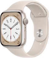 Apple Watch Series 8 45 mm Hviezdne biely hliník s hviezdne bielym športovým remienkom - Smart hodinky