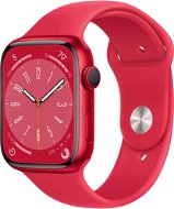 Apple Watch Series 8 45 mm Červený hliník s červeným športovým remienkom - Smart hodinky