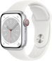 Apple Watch Series 8 45mm Cellular Aluminiumgehäuse Silber mit weißem Sportarmband - Smartwatch