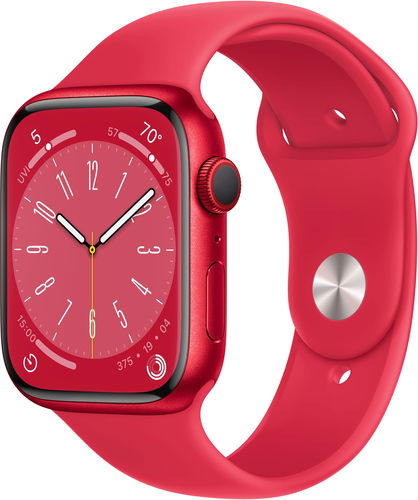 Apple Watch Series 8 45mm Cellular Červený hliník s červeným sportovním řemínkem - Chytré hodinky - Hlavní obrázek
