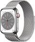 Apple Watch Series 8 45mm Cellular Silver Stainless Steel with Silver Milanese Tension - Smart Watch