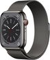 Apple Watch Series 8 45mm Cellular Edelstahlgehäuse Graphit mit Milanaise-Armband in Graphit - Smartwatch