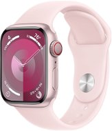 Apple Watch Series 9 41mm Cellular - rózsaszín alumínium tok, világos rózsaszín sport szíj, S/M - Okosóra