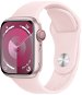 Apple Watch Series 9 41mm Cellular Růžový hliník se světle růžovým sportovním řemínkem - S/M - Chytré hodinky