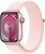 Apple Watch Series 9 41mm Cellular Růžový hliník se světle růžovým provlékacím sportovním řemínkem - Chytré hodinky