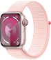 Apple Watch Series 9 41 mm Cellular Ružový hliník so svetlo ružovým prevliekacím športovým remienkom - Smart hodinky