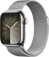Apple Watch Series 9 41mm Cellular Silver Stainless Steel Case with Silver Milanese Loop - Smart Watch