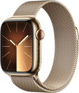 Apple Watch Series 9 41mm Cellular Zlatý nerez se zlatým milánským tahem - Chytré hodinky